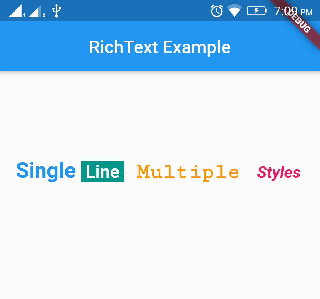 Flutter Multiple Styles in Line Output